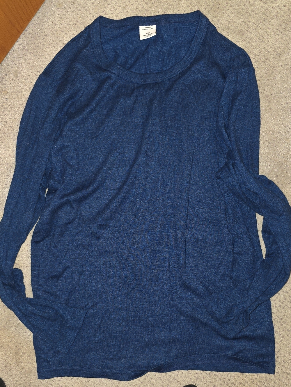 Urban Outfitters Scoop Neck Long Sleeve Sweater in Deep Blue